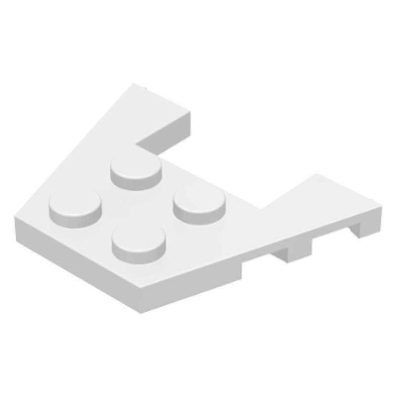 Wig, Plaat 3x4 met inkepingen voor noppen White